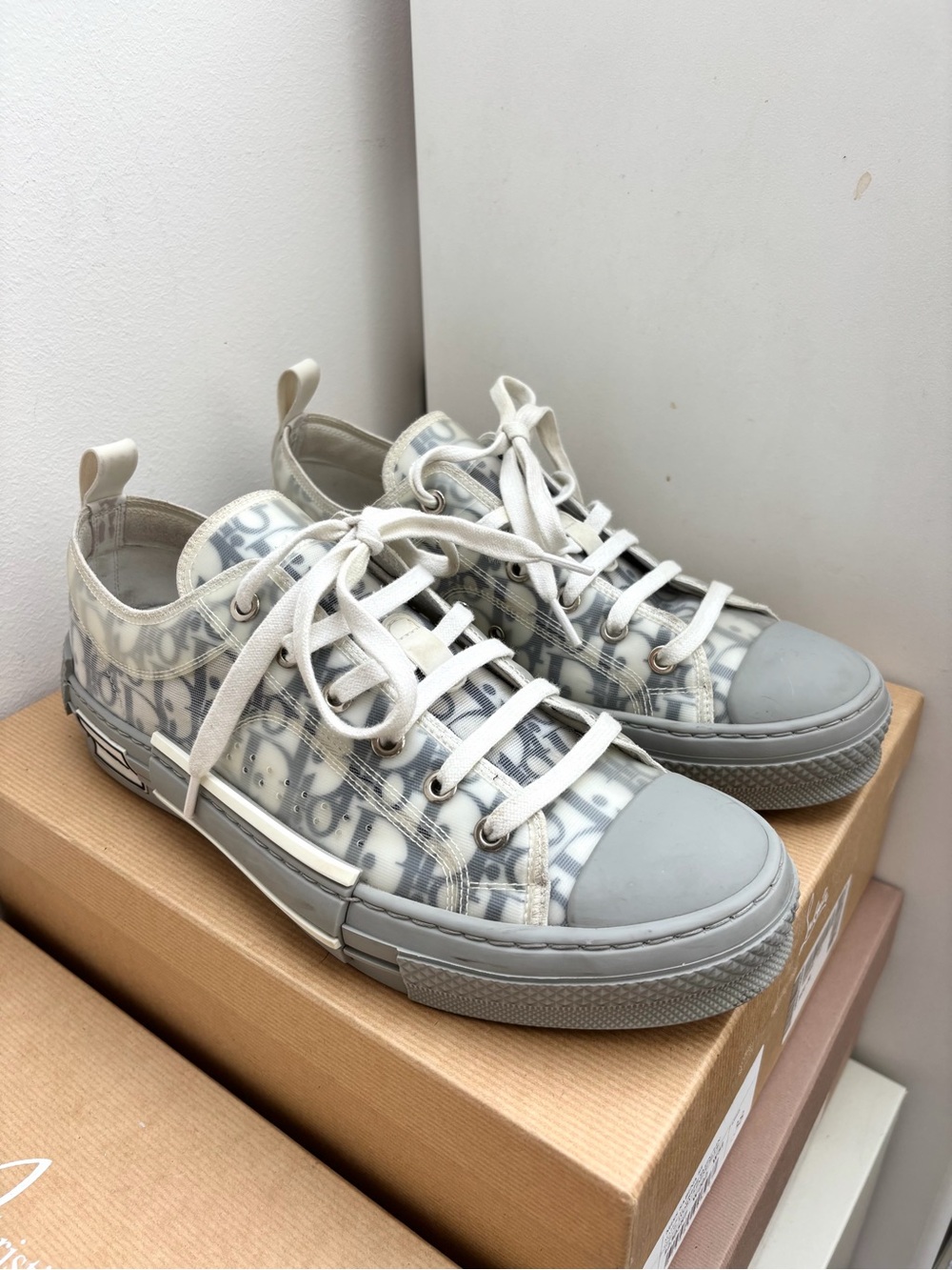 Dior B23 Oblique Low Top Sneakers Gray Men’s Size 41